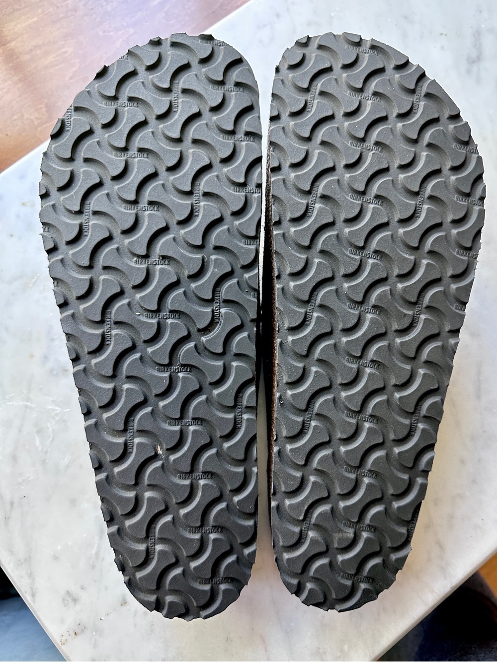 Birkenstock Naples Black Suede Platform Penny Loafers - Size 46 Euro, 12-12.5 US - Picture 2 of 5